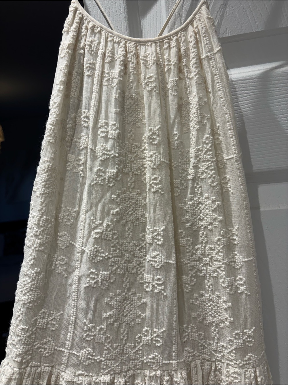 Mango Cream Textured Midi Dress